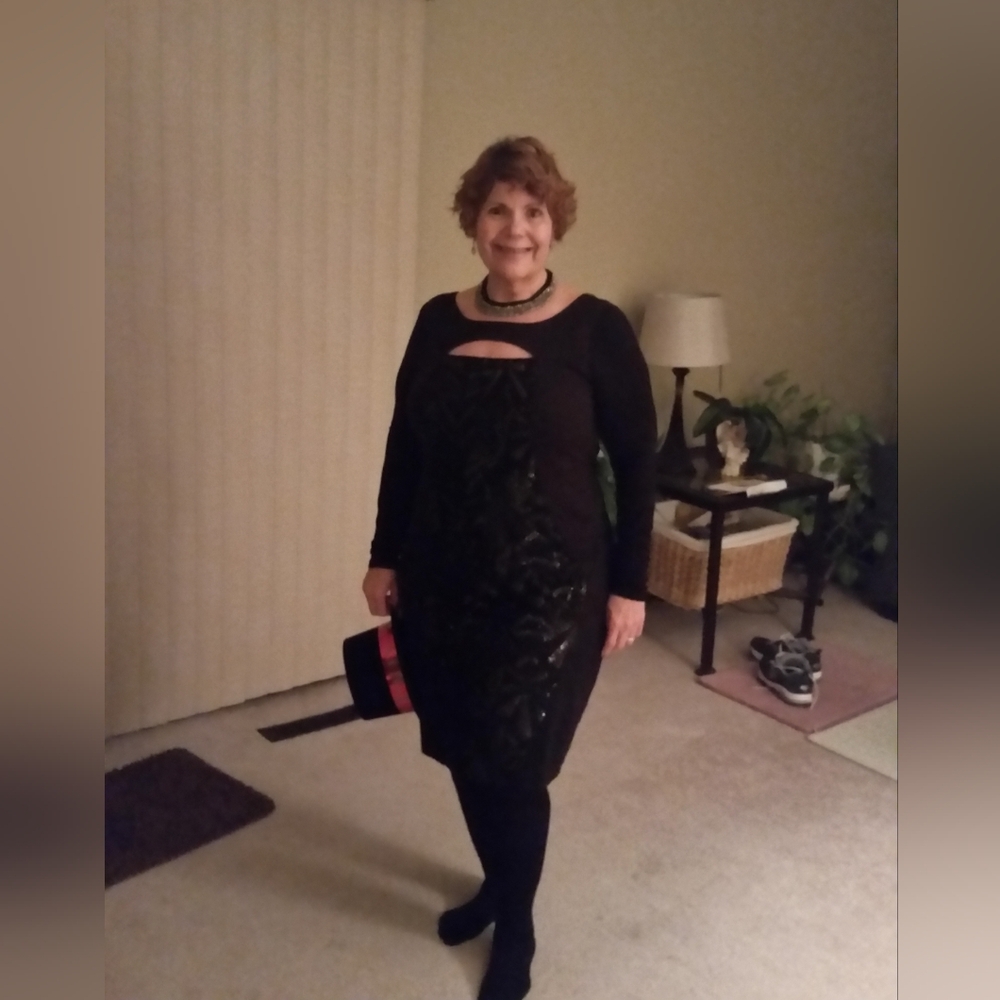 Lane Bryant Black Sequin Long Sleeve Dress - Picture 7 of 7